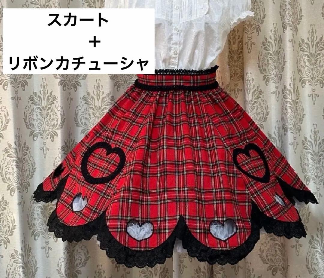 moonlolita 私は可愛いスカート ハンドメイド　リボンカチューシャ　二点