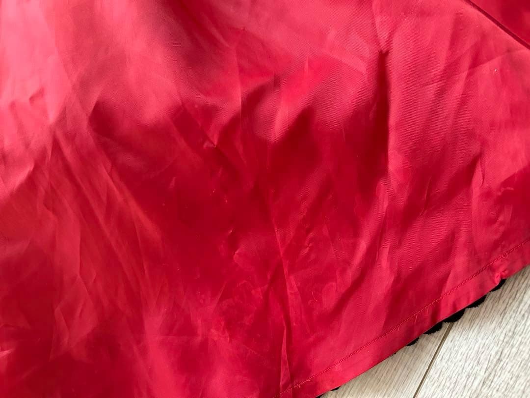 アンジェリックプリティ　赤 ファー付きリボンAラインコート　金ボタン　ロリータ