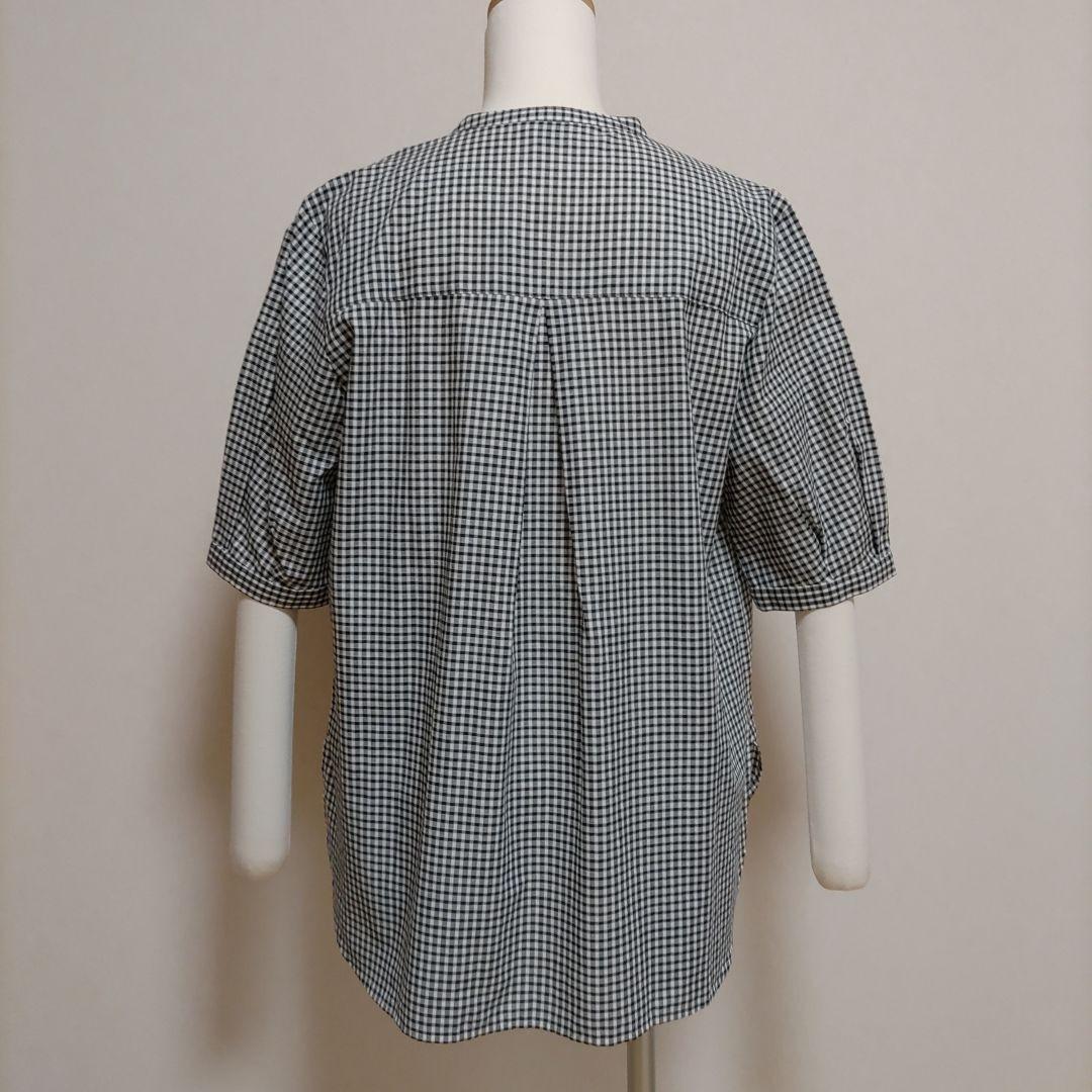 ［未使用］J.PRESS BEZ コットンリネン ギンガム ブラウス