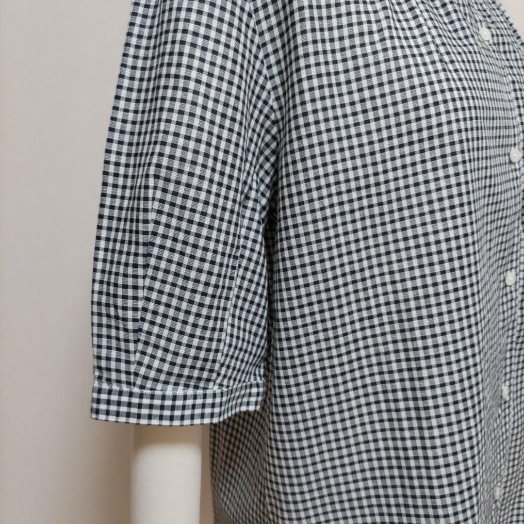 ［未使用］J.PRESS BEZ コットンリネン ギンガム ブラウス