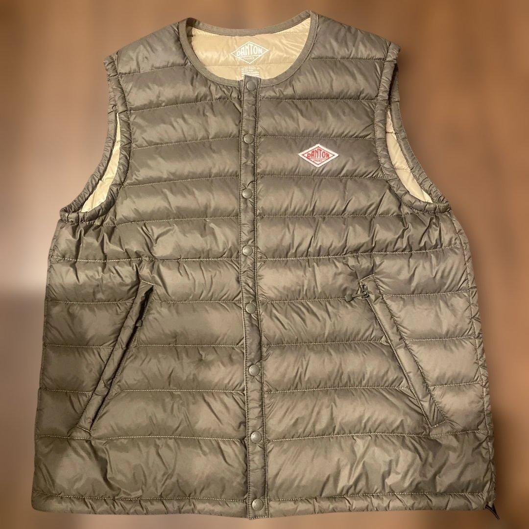 DANTON キルティングベスト サイズ36 オリーブ