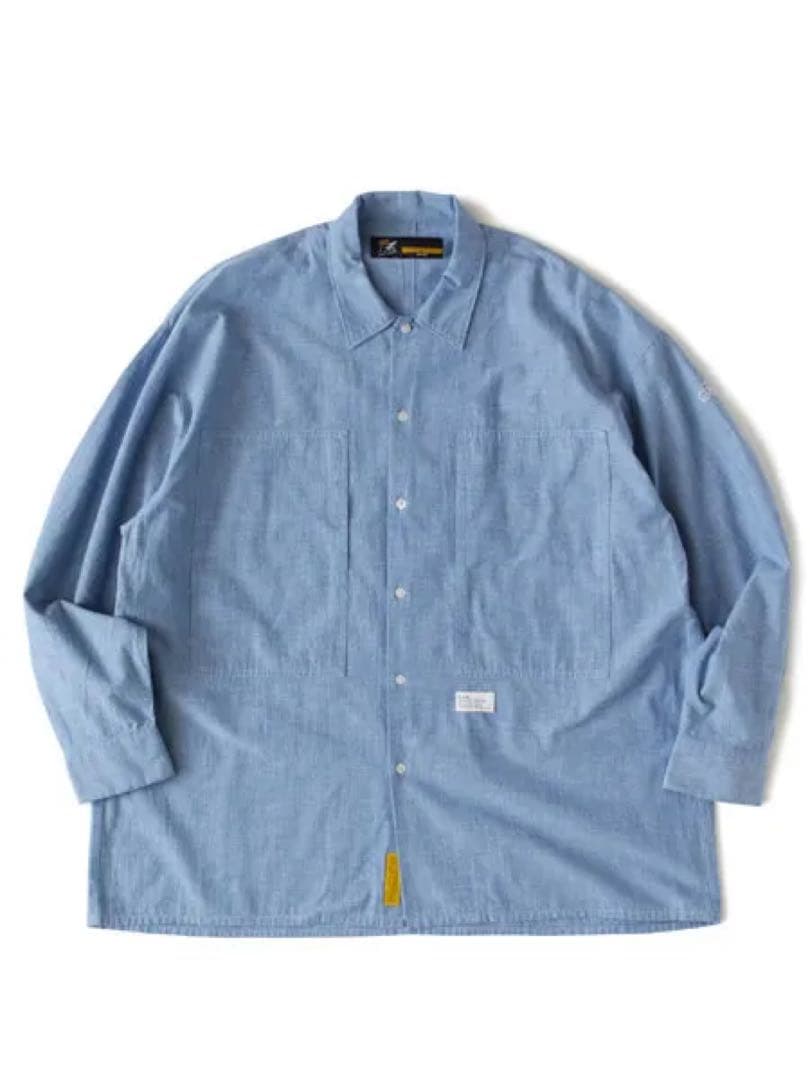 FAT SQUAD BIG シルエット　L/S シャンブレー シャツ　Blue