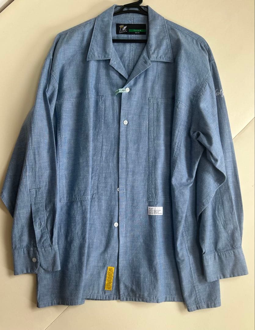 FAT SQUAD BIG シルエット　L/S シャンブレー シャツ　Blue