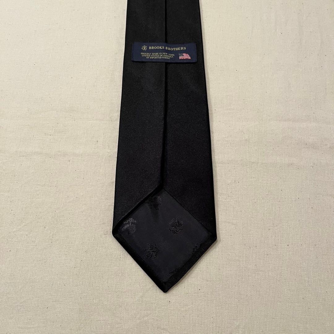 【超レア◆ソリッドブラック◆未使用級】ブルックスブラザーズ ネクタイ黒◆USA製