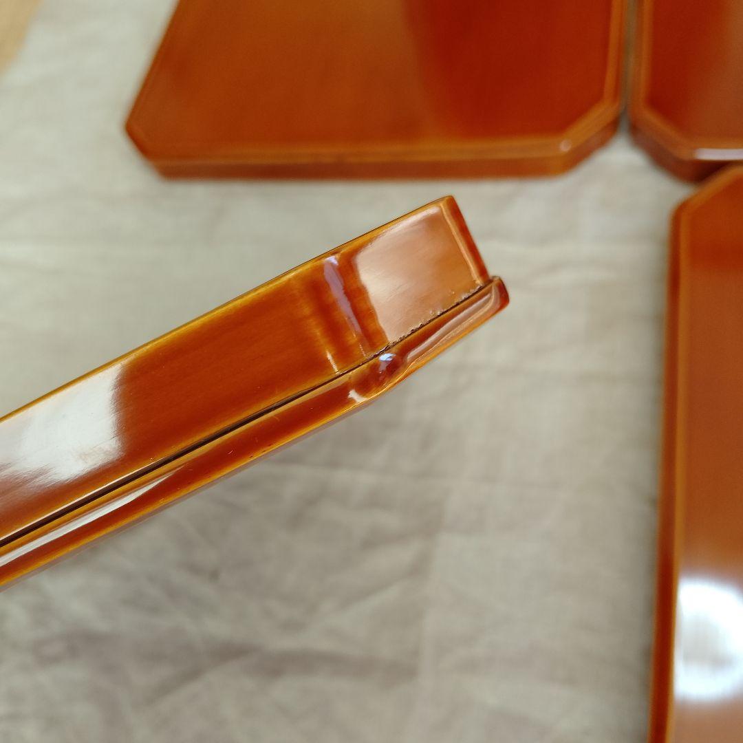 飛騨春慶　春慶塗　懐石膳　四角盆　4枚