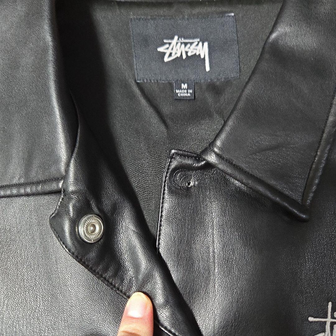 STUSSY　PU革ジャン　レザージャケット　希少　即完売モデル