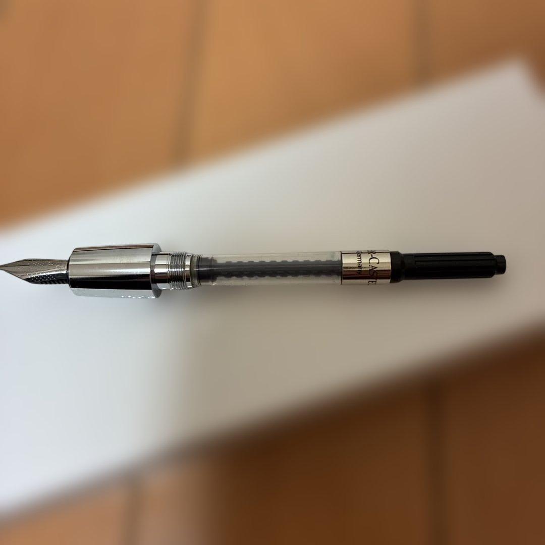 ファーバーカステル 万年筆 F エモーション ウッド&クローム 梨の木 ブラック