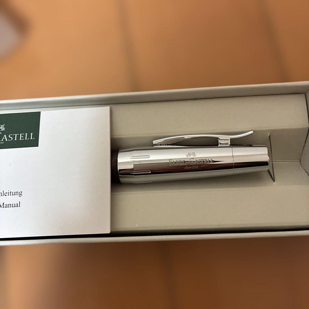 ファーバーカステル 万年筆 F エモーション ウッド&クローム 梨の木 ブラック