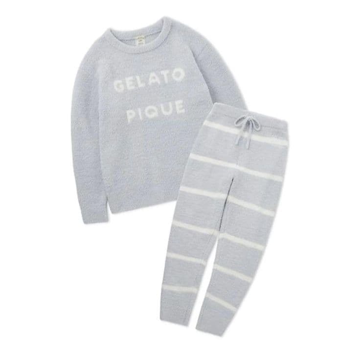 gelatopique パウダーロゴジャガードプルオーバー&ロングパンツセット