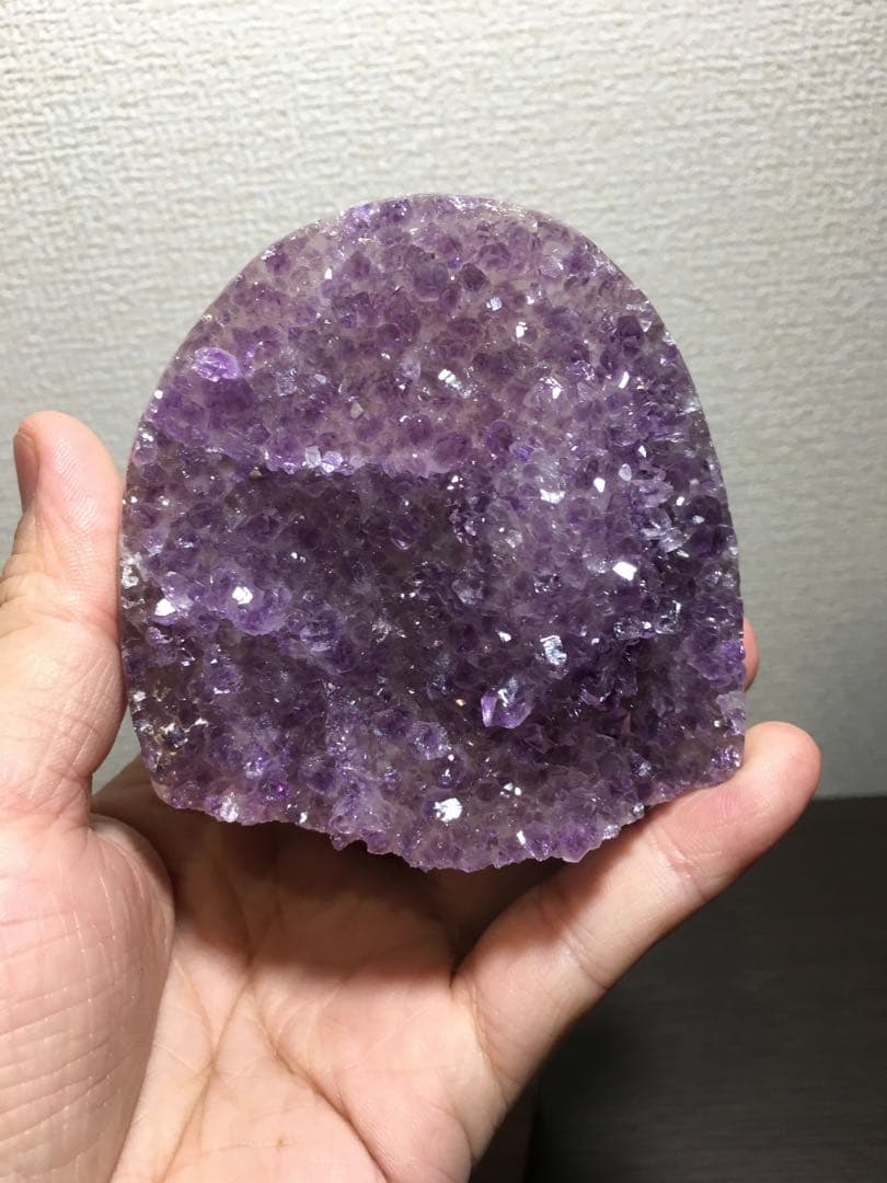 高品質　アメジストドームミニクラスター　色希少品　台座込　送料無料