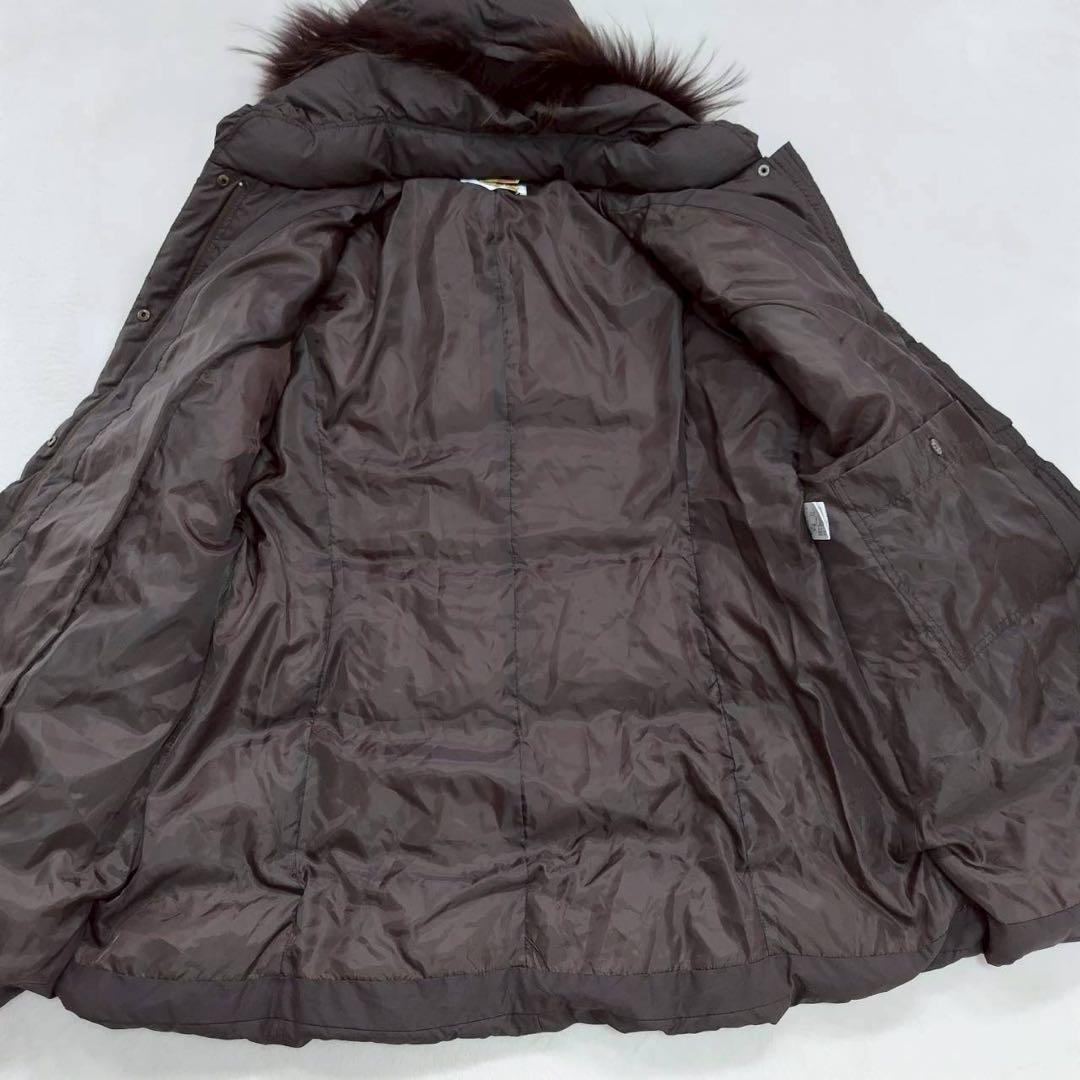 美品 Ondraw チャイニーズラクーンファー ダウンコート ロング レディース