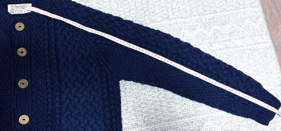 90s インバーアラン 4A GOLFERカーデ　濃紺 茶タグ