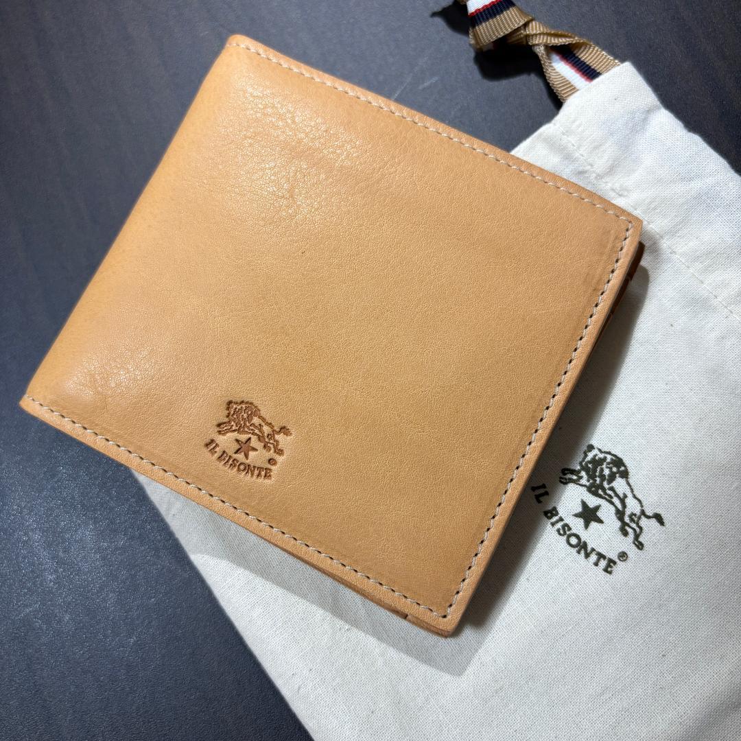 【新品未使用】イルビゾンテ 二つ折り 財布 ヌメ ナチュラル