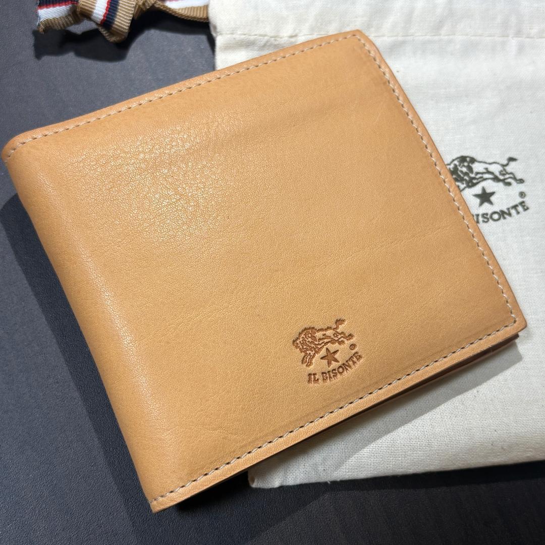 【新品未使用】イルビゾンテ 二つ折り 財布 ヌメ ナチュラル