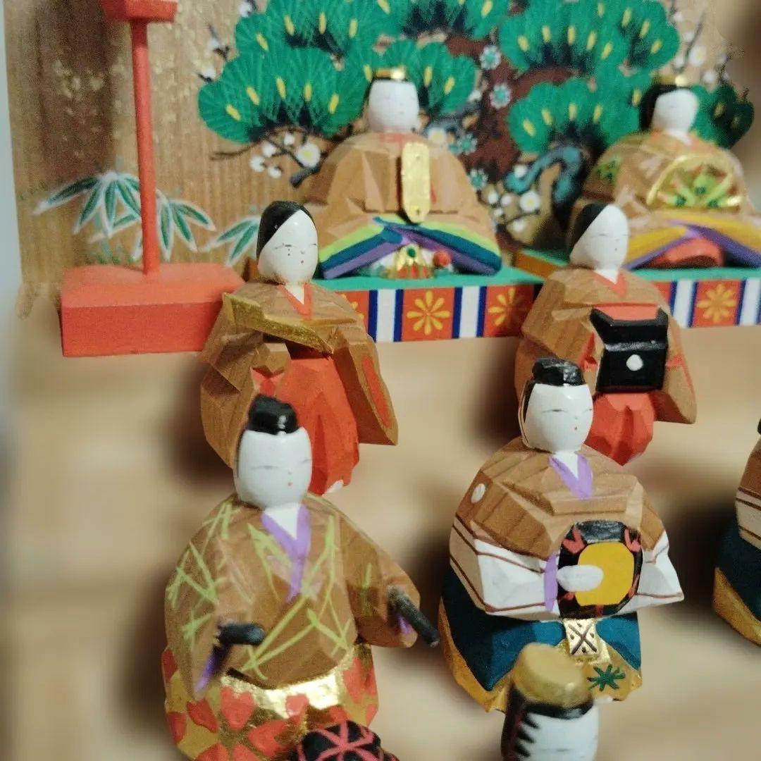 翌日発送　神泉 奈良一刀彫 雛人形 雛段