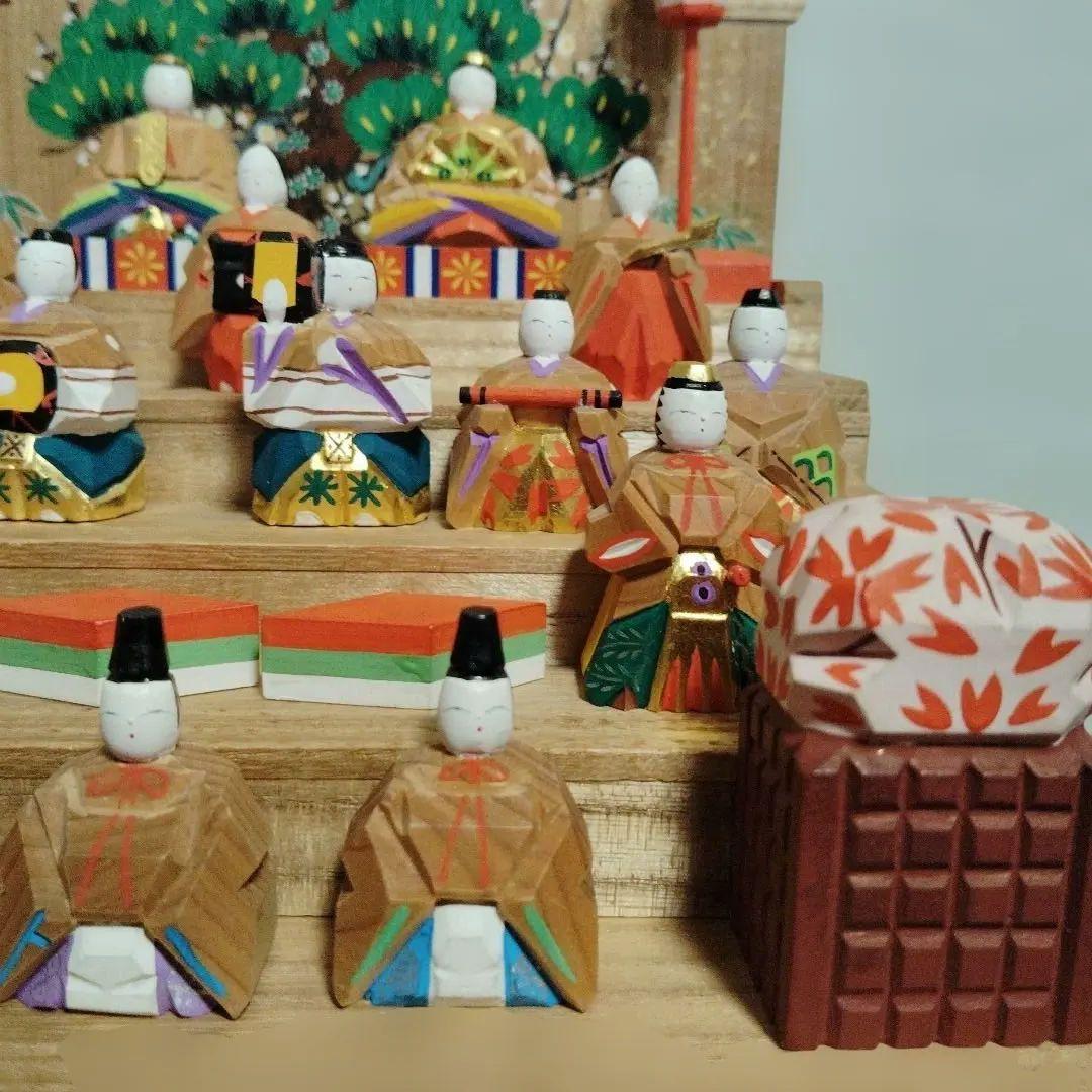 翌日発送　神泉 奈良一刀彫 雛人形 雛段