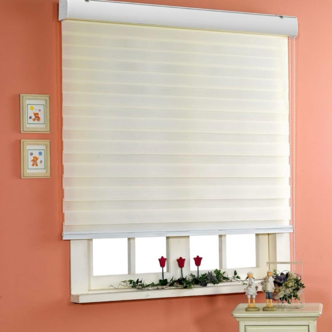 ブラインドカーテン　ゼブラローラー　2層シェード　winsharp ホワイト