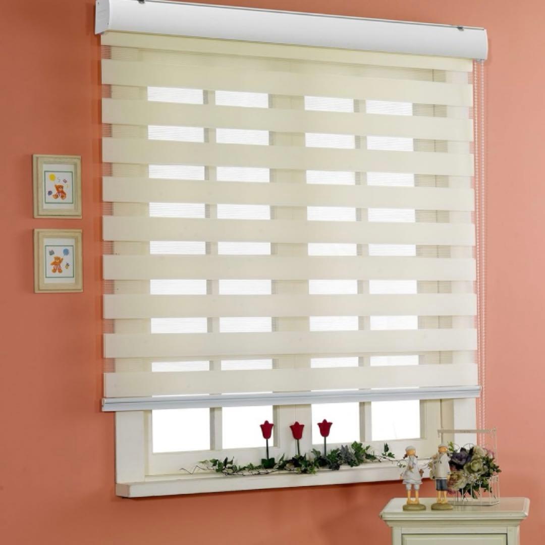 ブラインドカーテン　ゼブラローラー　2層シェード　winsharp ホワイト