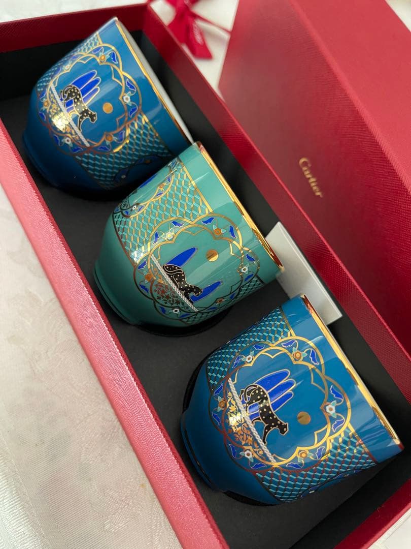 Cartier パンテール ドゥ カルティエ カップ3個セット  ポーセリン