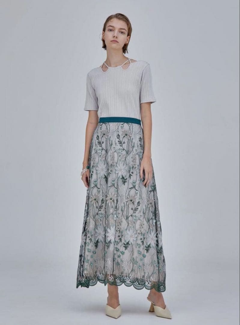 スカート MURRAL Everlasting embroidery lace skirt