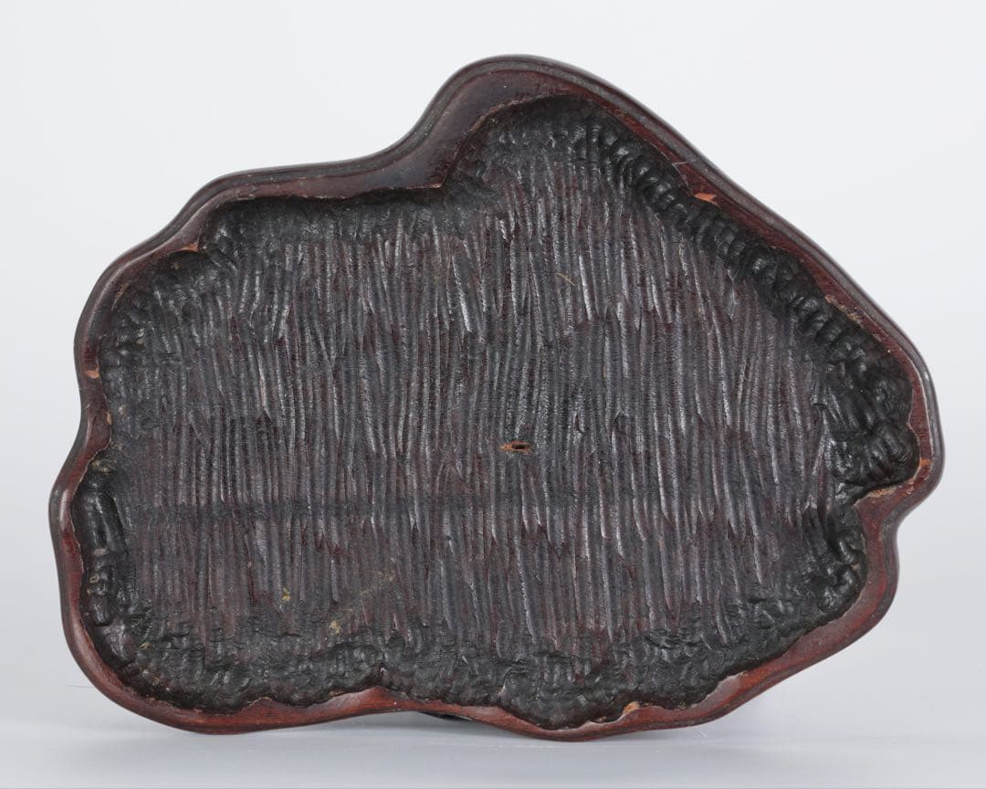 滝石 水石 添景 在銘台座付 12.5kg 盆石 鑑賞石 天然石 遠山石 飾石