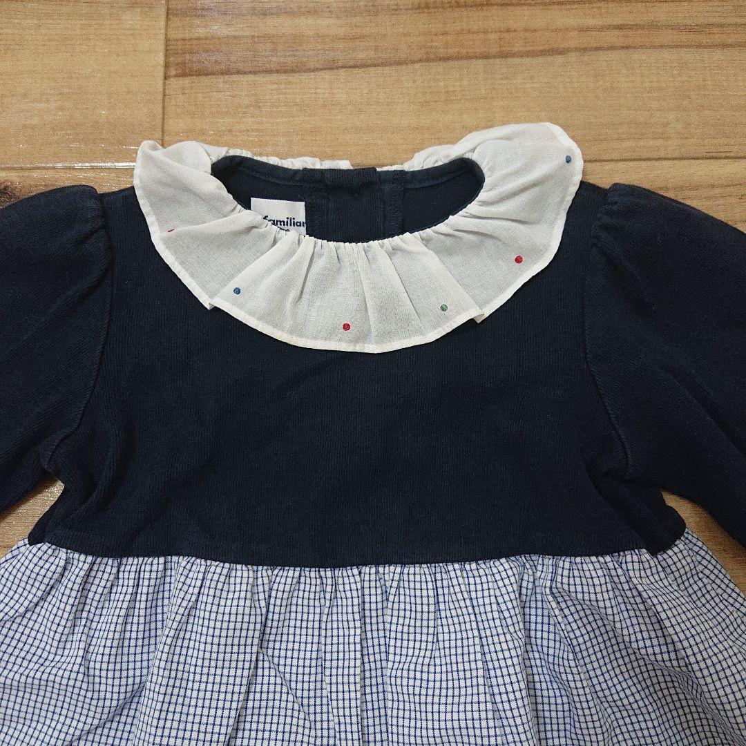 ファミリア テリア 刺繍 ワンピース 90