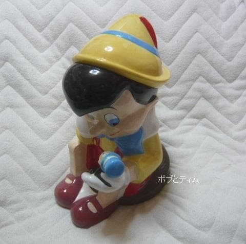 新品 ディズニー ピノキオ クッキージャー 陶器製