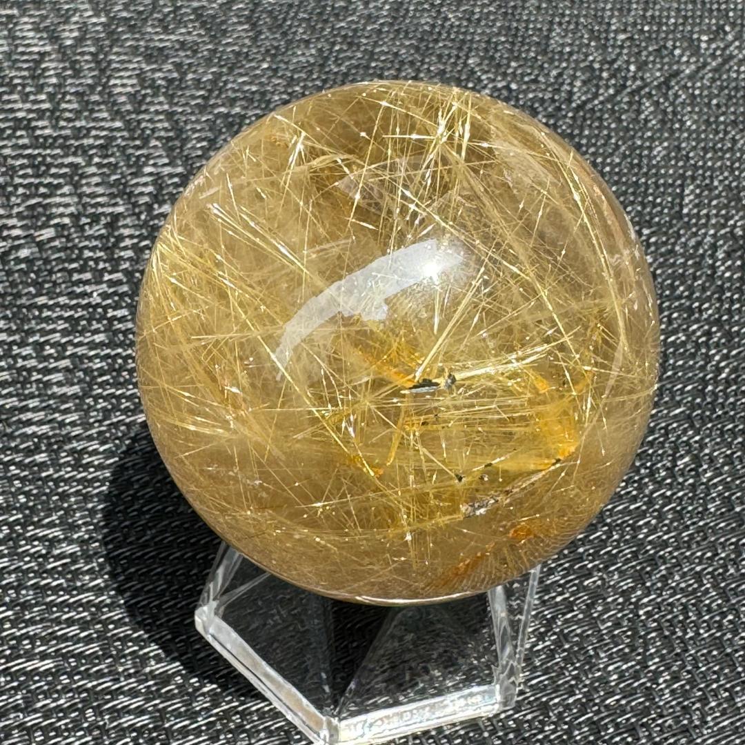 金運アップ◇ゴールドルチルクォーツ◇丸玉　約53.9㎜