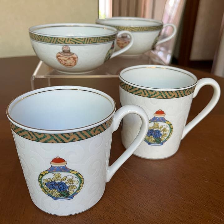 【レア美品】前畑陶器★チャイニーズボトル★カップ　4個