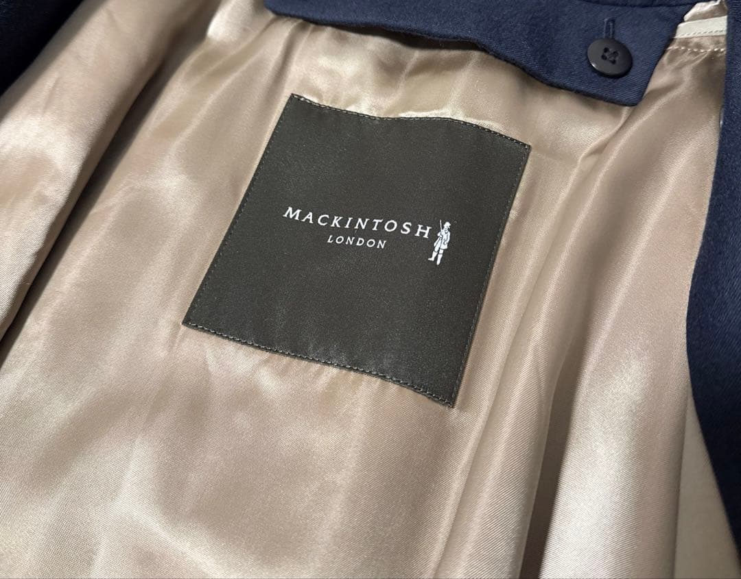 極美品✨️マッキントッシュロンドンウールギャバトレンチコート　ウールライナー　紺