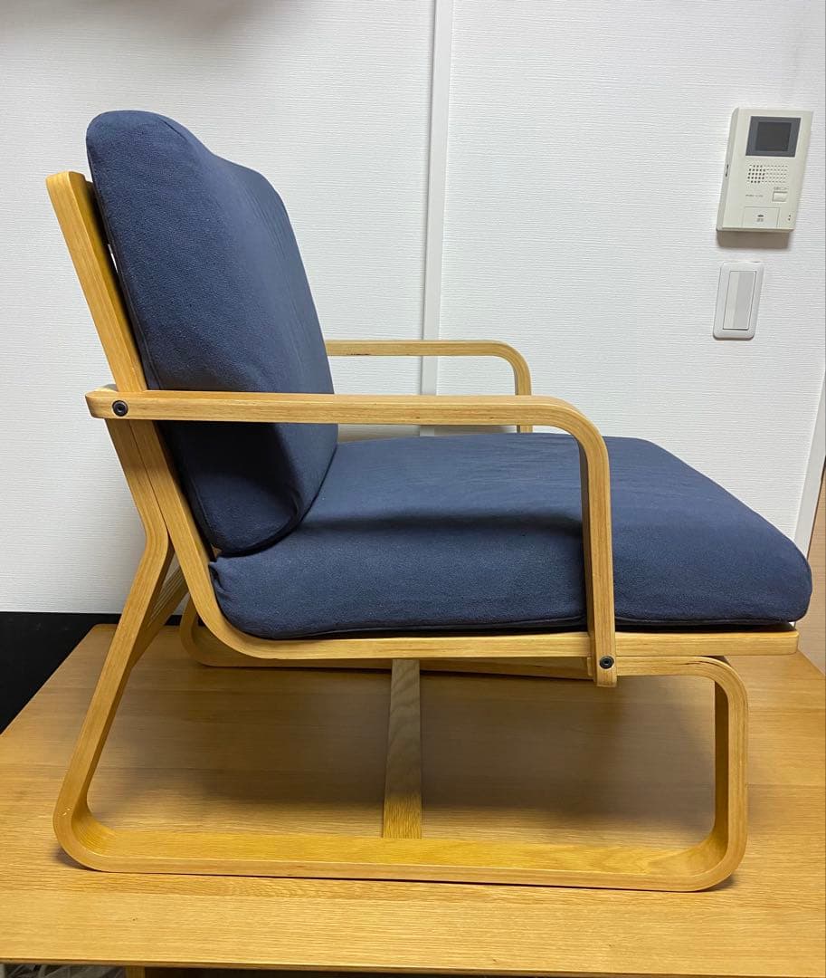 無印良品 ソファチェア オーク材 アーム、カバー付②