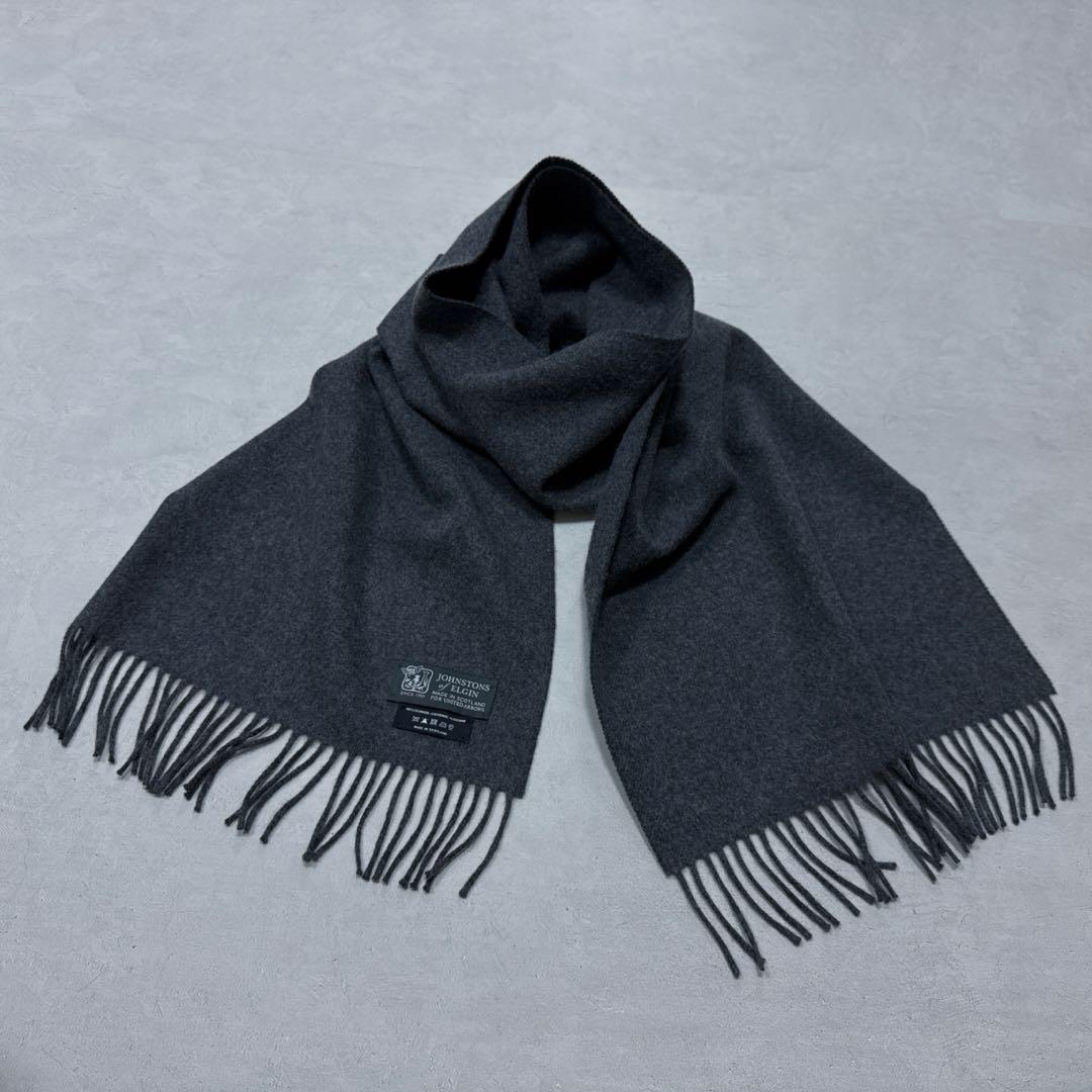 新品 ジョンストンズ UA別注 カシミヤマフラー ストール ミディアムグレー