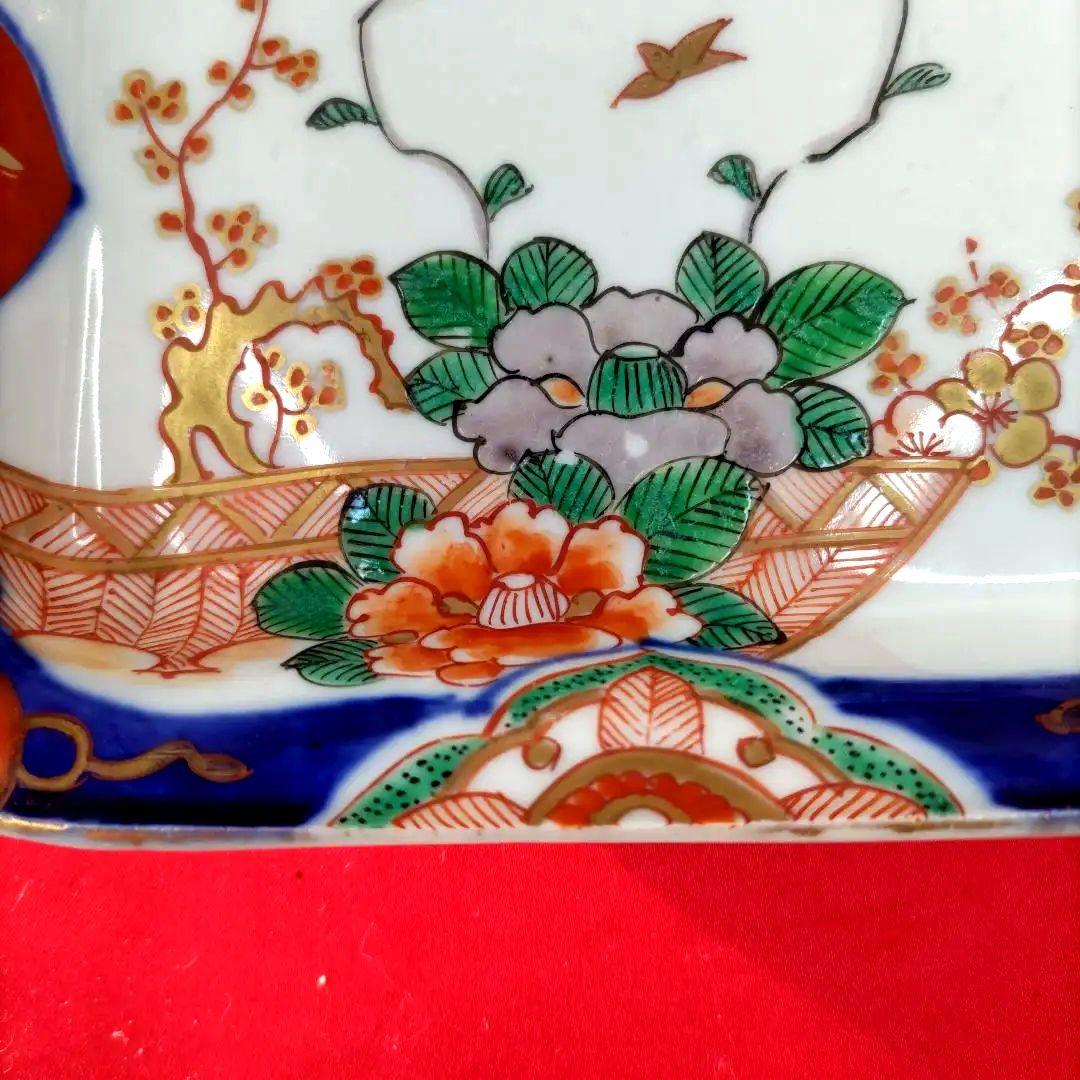 有田焼　伊万里焼　古伊万里　金彩　色絵　小皿　角皿　長角皿　5客セット　②