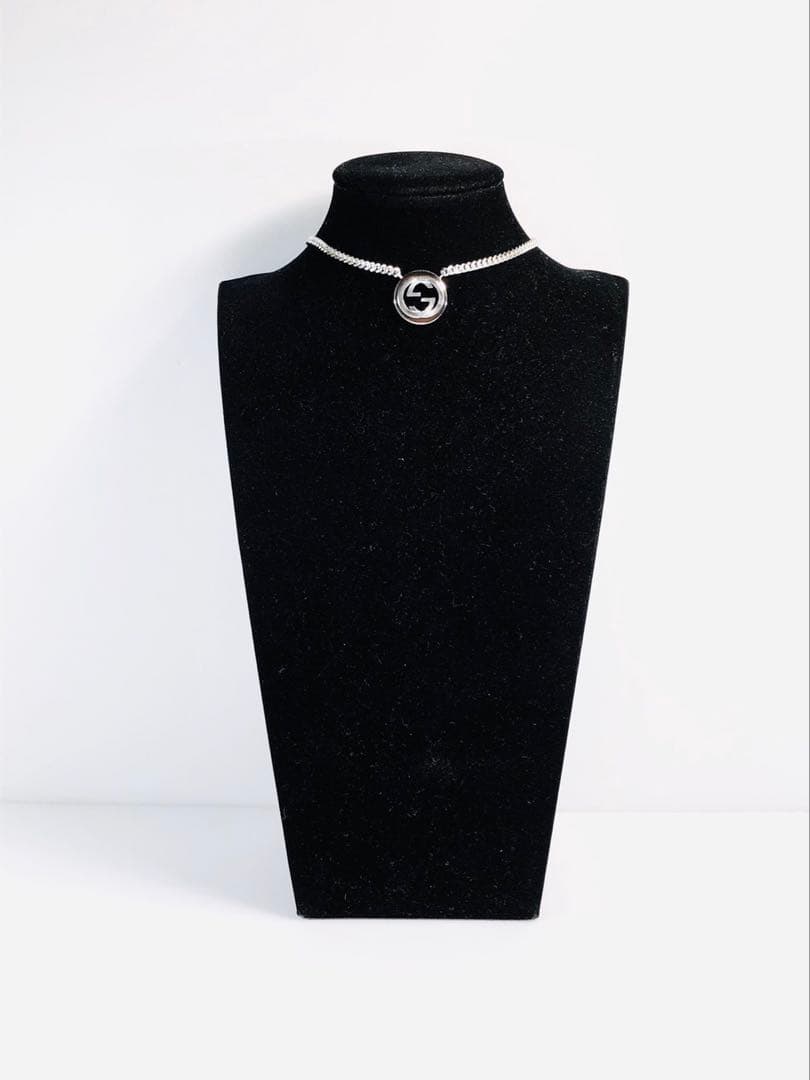 【超美品】GUCCI WGロゴ ネックレス 男女兼用 SV925 2.5ミリ