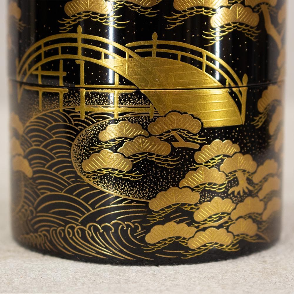 中谷秀斎 住吉蒔絵 茶器 棗 螺鈿装飾 茶道具 共箱