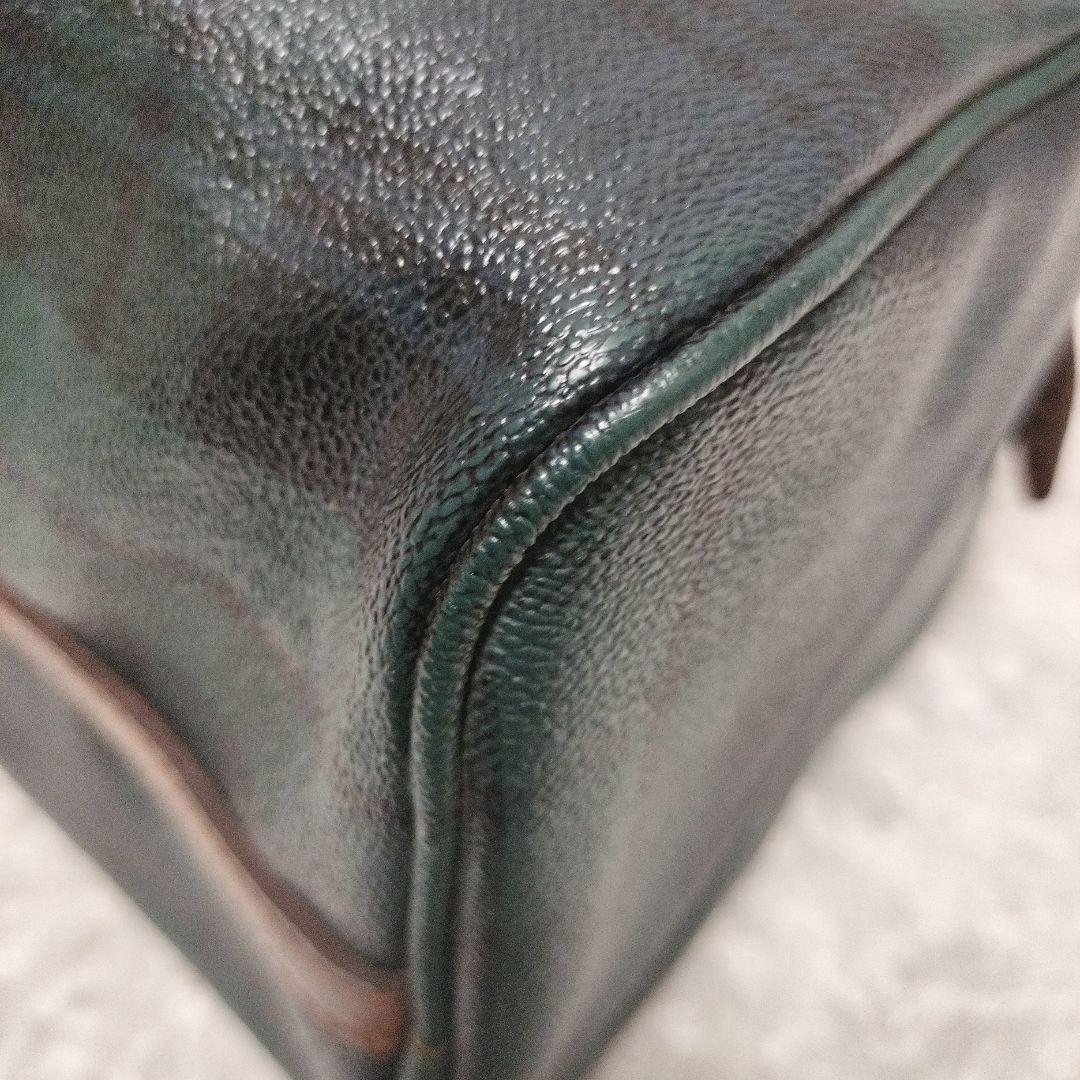 美品 POLO ポロラルフローレン チェック柄バッグ PVC xレザー