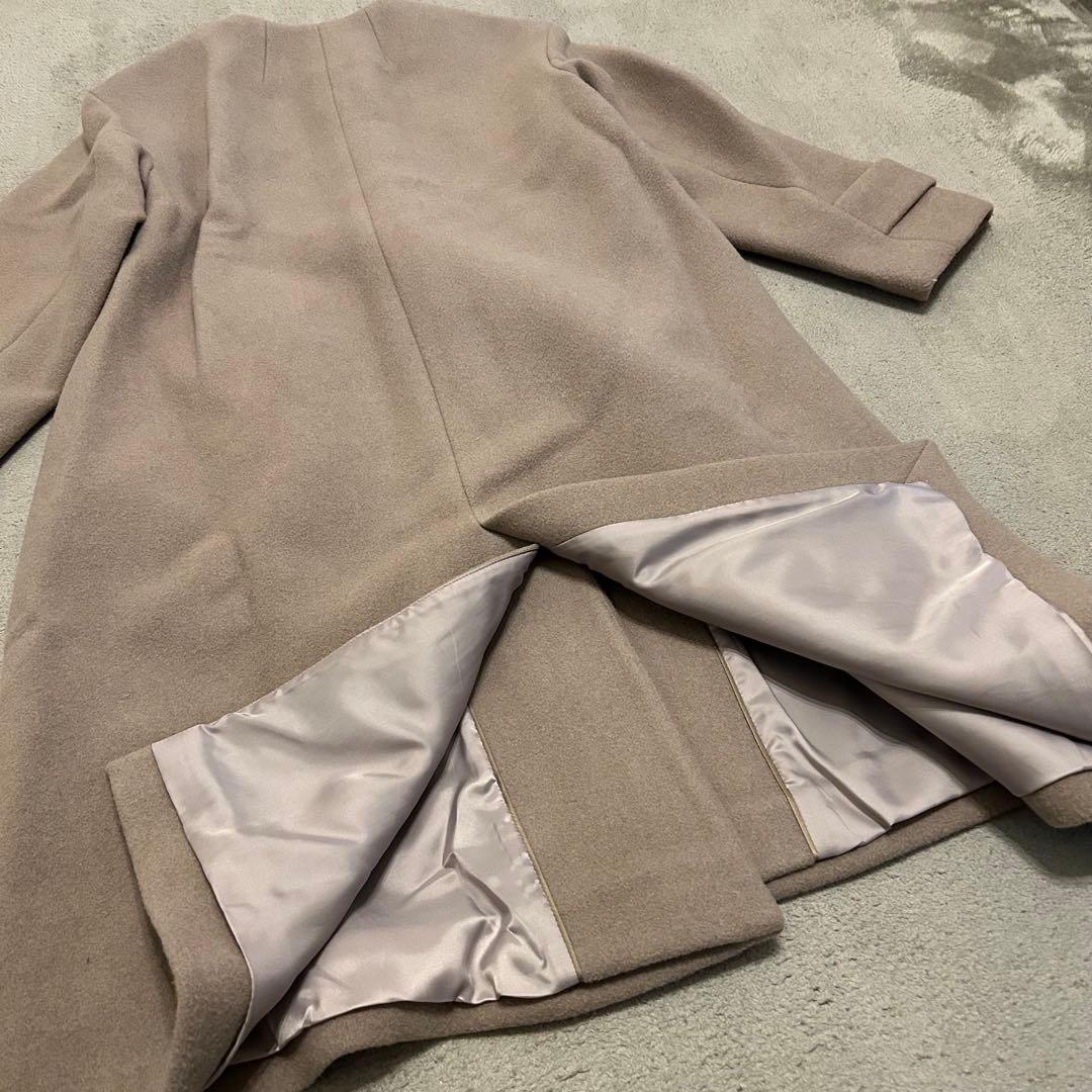 【美品】グリーンレーベルリラクシング定価35,200円23AWノーカラーコート