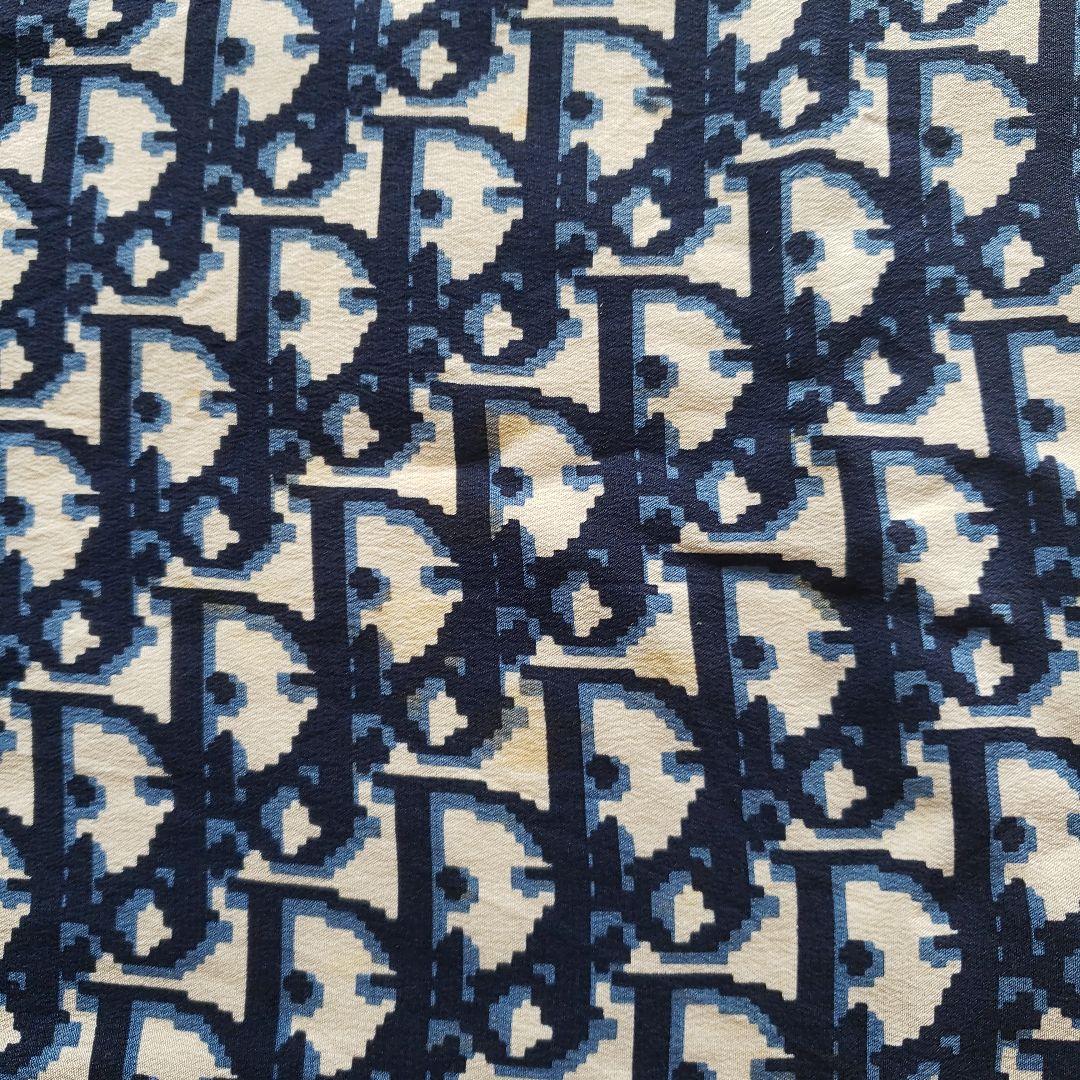 クリスチャンディオールChristian Dior シルクスカーフ ネイビー