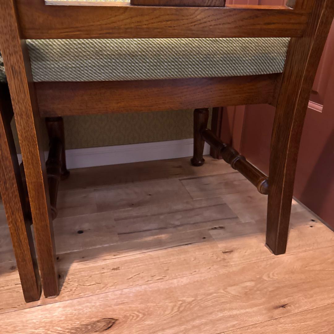 三越ブルージュ ダイニングチェア オーク材フレーム モケットファブリック