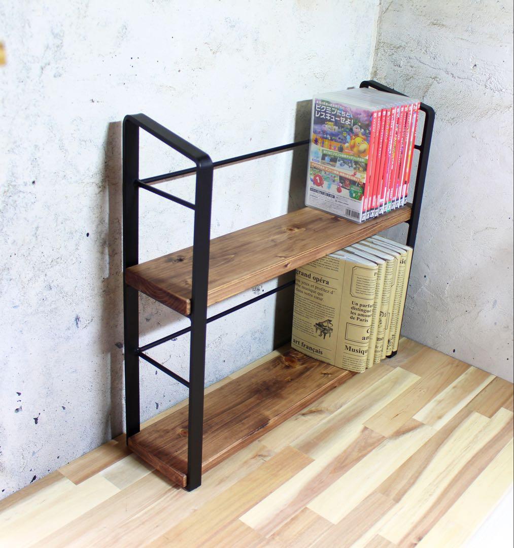 アイアン2段ブックスタンド、本棚