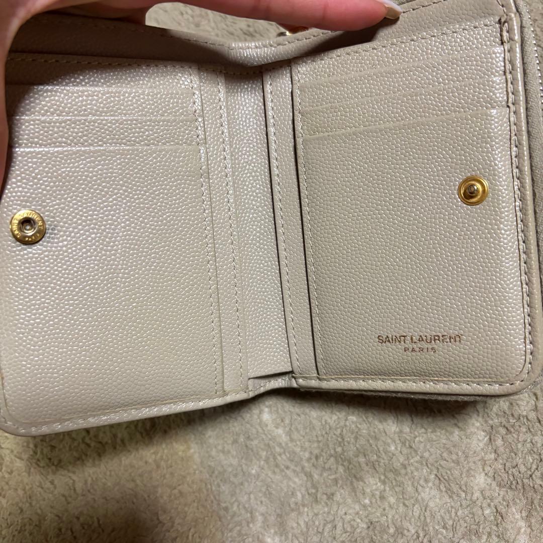 サンローラン　財布　SAINT LAURENT ベージュ　二つ折り財布