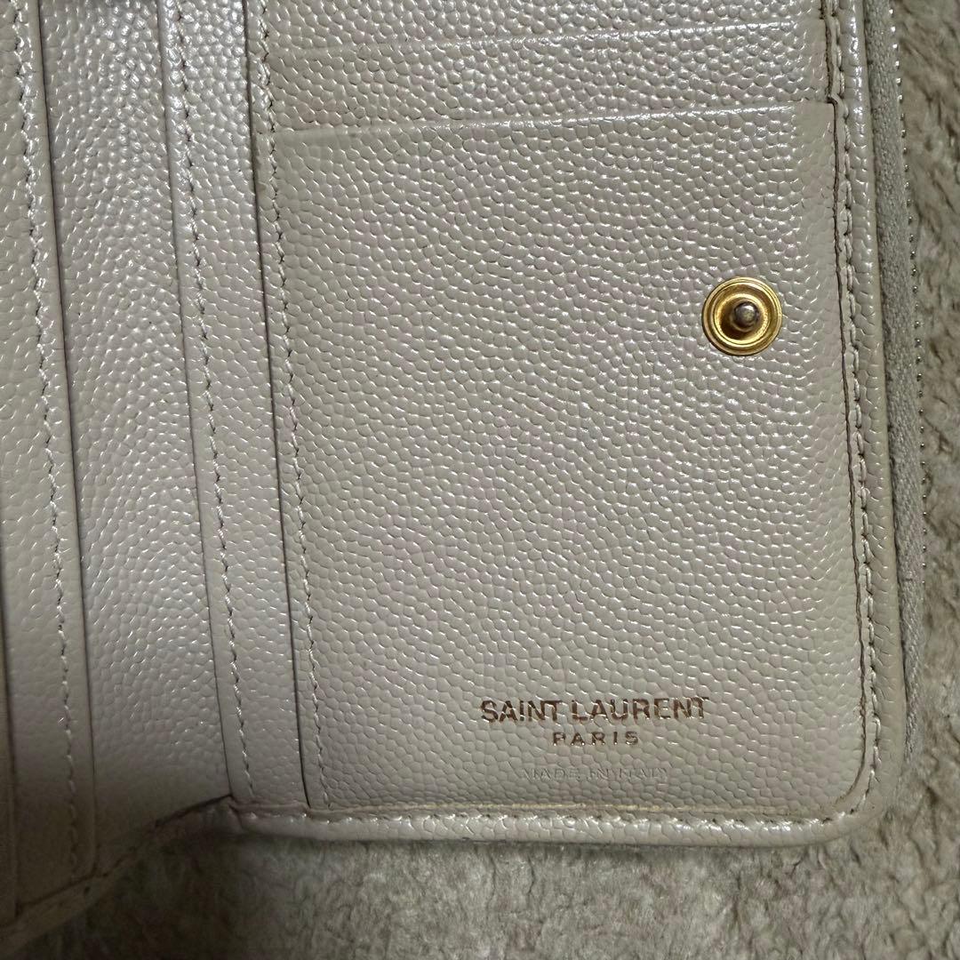 サンローラン　財布　SAINT LAURENT ベージュ　二つ折り財布