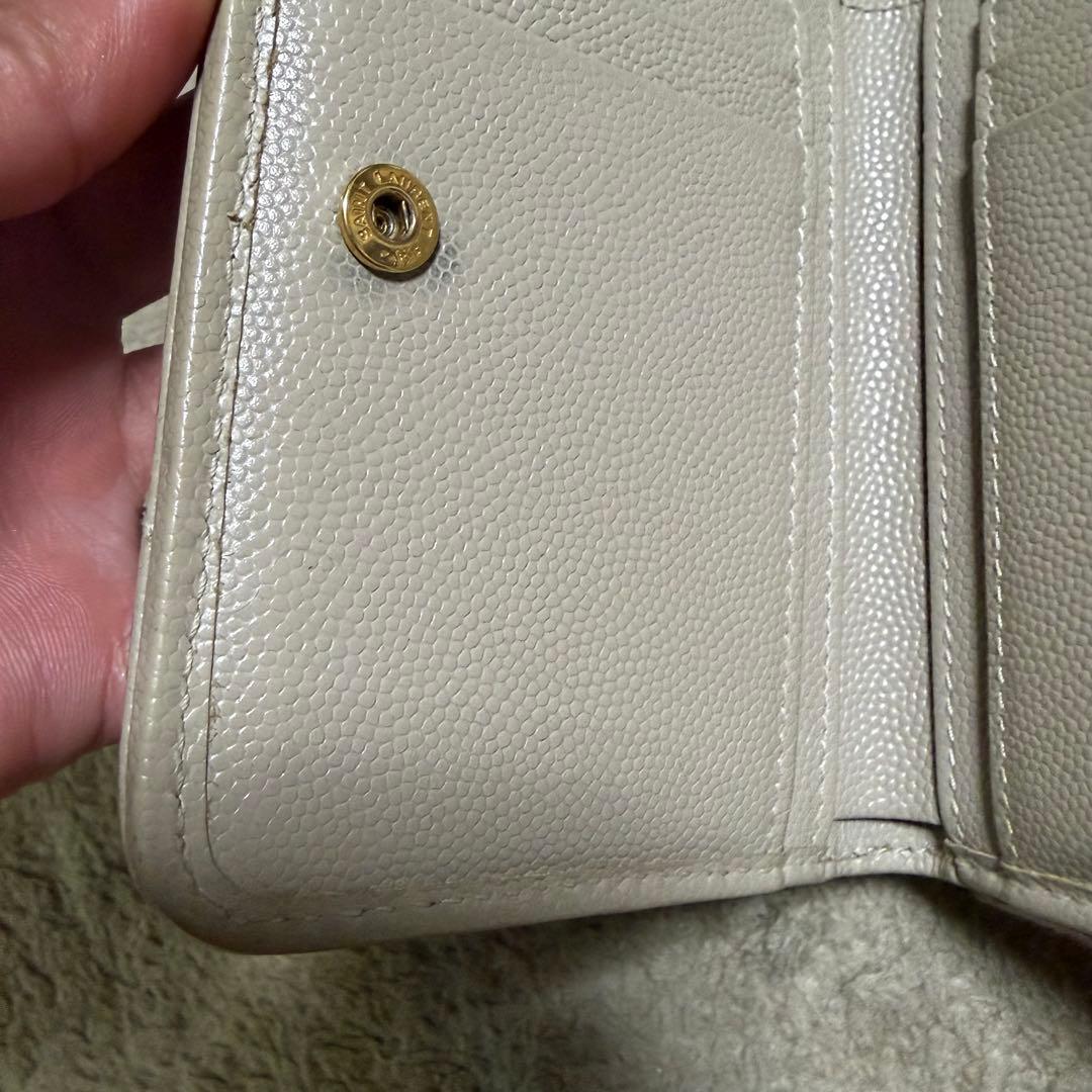 サンローラン　財布　SAINT LAURENT ベージュ　二つ折り財布