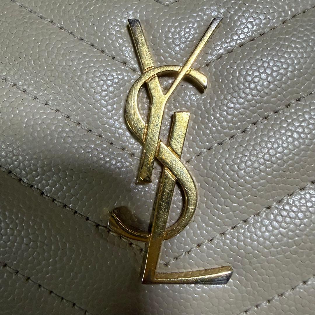 サンローラン　財布　SAINT LAURENT ベージュ　二つ折り財布