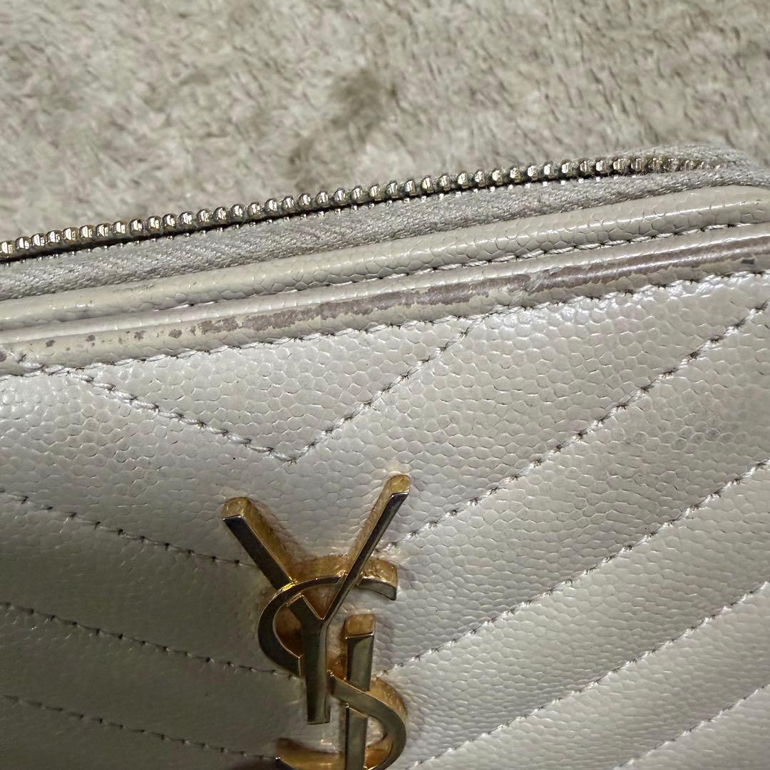 サンローラン　財布　SAINT LAURENT ベージュ　二つ折り財布