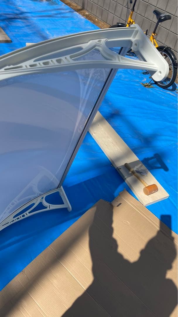 2セット　ひさし　玄関 勝手口 自転車置き場 屋根 ボード 70x120cm