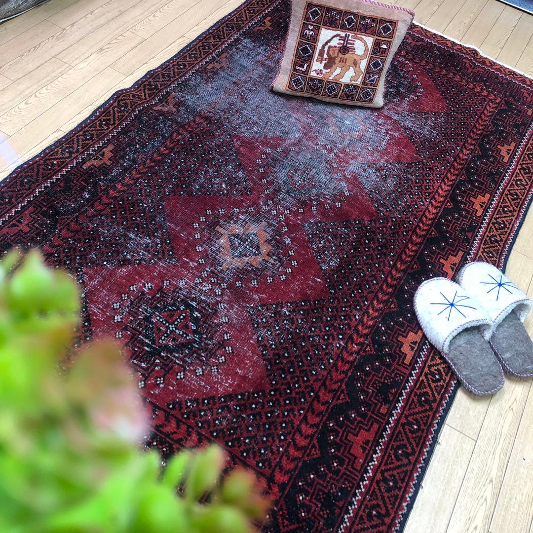 ペルシャ絨毯 ペルシャヴィンテージラグ 207x123 手織り オールド