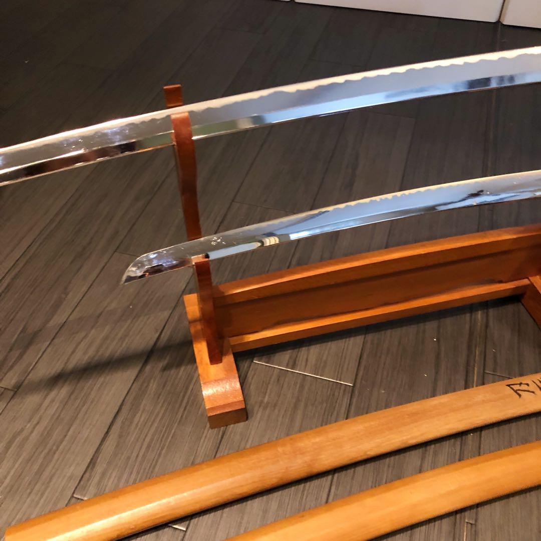 模造刀 白鞘 合金製 大小セット　長脇差　2本　拵え　太刀　居合刀