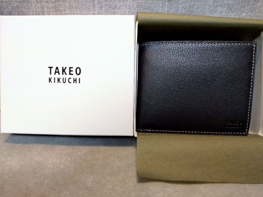 【TAKEO KIKUCHI ゴートスキン 2つ折り財布】