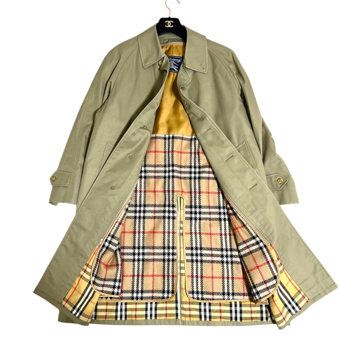 美品　バーバリー　ノバチェック　ステンカラーコート　インナー付き　M